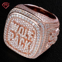 Bague de championnat en moissanite, bijoux hip-hop, argent 925, VVS, entièrement sertie de pierres, bague en moissanite personnalisée