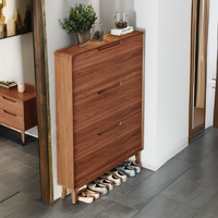 Nuevo Zapatero Moderno de Madera Ultrafino de Alta Gama para Entrada, Pasillo, Comedor, Hospital, Mueble Integrado para el Hogar, 11 Pares