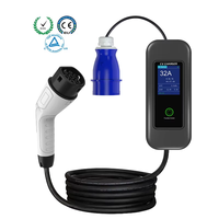 Chargeur de voiture électrique Home Essential Monophasé 32A 7KW Type 2 AC Chargeur portable EV réglable avec prise CEE et sac à main
