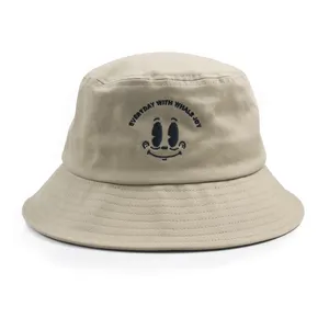 Custom Unisex Outdoor Cartoon Embroidery Logo Cotton Bucket Cap Summer Fisherman Gorras Sun Bucket Hat