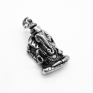 Collana da uomo con ciondolo religioso indiano a forma di elefante guardiano, in acciaio inossidabile, anti-ossidazione, impermeabile, gioiello alla moda - Product Image 4