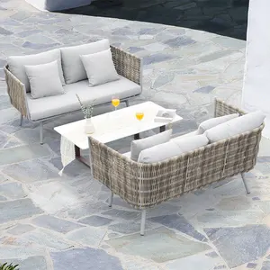 Hoge Kwaliteit Comfortabele Aluminium Meubels Sofa Set Luxe Design Buitentuin Villa Patio Meubelen