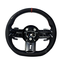 Volant en bois noir et rouge pour Mercedes-Benz W223 W212 W221 W222 C43 C63 E63 A45 GLA45 Classe C, volant personnalisé