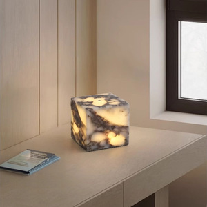 Modern Touch Table <b>Lamp</b> Vintage Marble Cube Bedside Light for Study Bedroom Dining Room Bar - Product Image 2