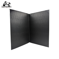 Porte-menu en cuir PU grain crocodile noir sur mesure, vente en gros, dossier de menu haut de gamme pour hôtel, café