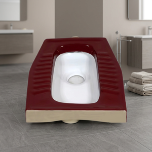 โถสุขภัณฑ์แบบนั่งยองสองสีแดงขนาดใหญ่ ยี่ห้อ Vistaar Ceramic ราคาประหยัด สำหรับแอฟริกา โถสุขภัณฑ์แบบอาหรับ - Product Image 3