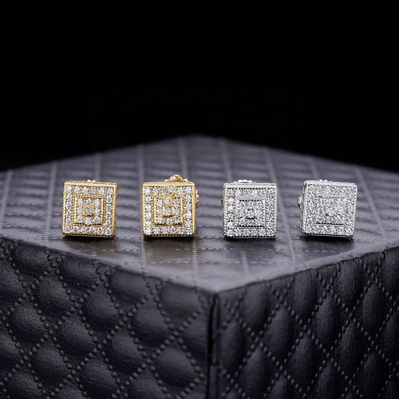 VVS Moissanite Earrings Cross Gold Plated