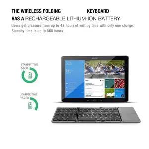 Teclado dobrável sem fio, tecnologia ce com touchpad para ipad tablet smartphone computador universal teclado ultrafino