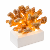 Ornement lumineux LED en résine corail faite à la main, décoration de récif méditerranéen, 13 cm, pour aquarium, cadeau