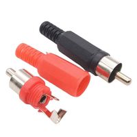 Connecteur RCA mâle en plastique rouge pour sortie/saillie de signal AV, prise de son et vidéo pour lecteur VCD/DVD, câble audio RCA