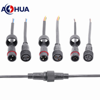 AHUA 36A câble d'alimentation cc haute puissance M28 droit sur le moule mâle à femelle 2PIN connecteur en plastique pour LED