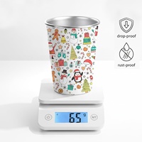 Moioco Gobelets empilables en métal de 12 oz pour décorations de fête de Noël, cadeaux de Noël pour adolescents (filles et garçons)