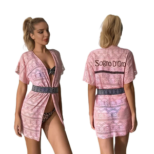 HDJ Kimono rose en dentelle avec ceinture M L Vêtements de plage Maillots de bain - Product Image 2