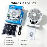 Ventilateur solaire commercial d'intérieur, ventilateur de table solaire anglais, ventilateur solaire pour panneaux photovoltaïques