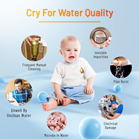 Préfiltre à noyau en acier inoxydable avec grattoir à eau, maille en acier inoxydable de 40 m pour l'élimination des sédiments, usage domestique, certifié NSF