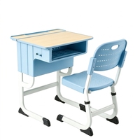 Ensemble de chaise et de bureau d'étudiant réglables en hauteur, écologiques, durables, avec plateau en bois pour salle de classe, école