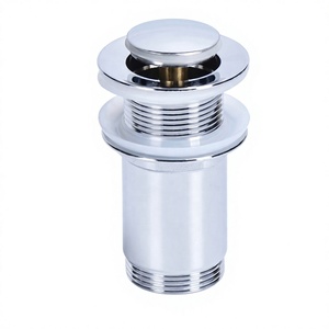 Robinet de vidange de lavabo moderne en chrome G1-1/4 avec valve clic-clac à ressort et <span class=keywords><strong>bouchon</strong></span> pour salle de bain - Product Image 1