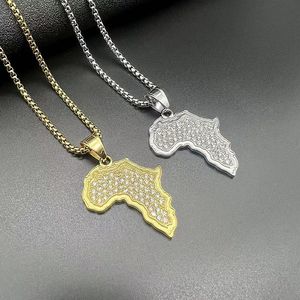 Hip-hop Acero inoxidable África Mapa Colgante Mapa de África Colgante África Mapa Colgante Collar - Product Image 1