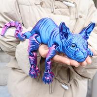 Premium 3D-Gedruckte Bewegliche Katze - Neue Bewegliche Katzen-Dekoration für Kunst- und Spielzeugläden - Design Bewegliche Katzenpuppe |   Einzigartiges Deko-Geschenk