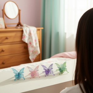 Pince à cheveux papillon Zi 10 cm en acrylique, tendance, pour femme, décontractée - Product Image 5