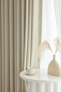 ผ้าม่านกันแสงกว้าง55/56นิ้ว140ซม. ผ้าทอสีเทากันน้ำห่อทั้งตัวม้วนผ้าถักห่อตัว - Product Image 5