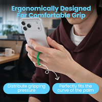 Support de téléphone ergonomique flexible pour doigt, fixation à ventouse, sangle de maintien pour le petit doigt/le phalange, poignée confortable anti-stress