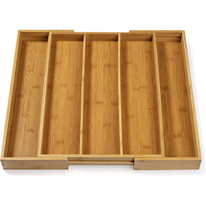 3-5 Slots Wood Expandable Drawers Storage,Serving Kitchen Bamboo Tray,Cutlery Organizer Storage Boxes