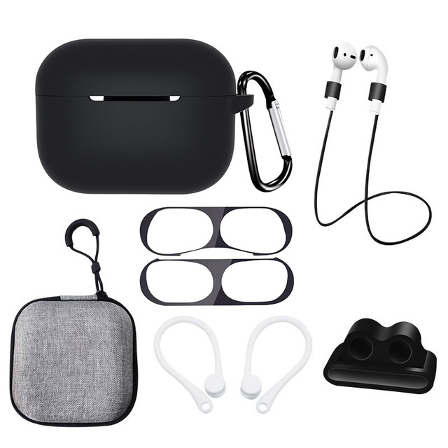 7 in 1 for AirPods Pro 2 Silicone Earphone Protective Cover Case for Airpods Pro Gen 2 with Ear Hook Keychain