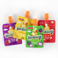 Emballage de liquide de boisson en plastique transparent imprimé de logo personnalisé Pochette debout avec bec verseur Pochette à bec verseur de jus