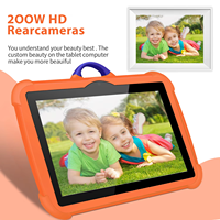 Tablet Infantil 7 Pulgadas con WiFi, CPU de Cuatro Núcleos, Cámara Dual, Sistema Operativo Android, Funda de Silicona Antigolpes con Asa, Venta al Por Mayor de PC para Niños