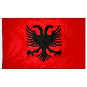 Özel yüksek kaliteli arnavutluk bayrağı afiş 100% Polyester baskı 2x3ft 4x6ft 3x5ft ulusal arnavut kartal ülke bayrağı