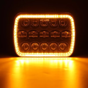 HYNBYZJ Faro LED Cuadrado Universal Clásico de 110W con Halo, Luz Alta/Baja de 7'' para <span class=keywords><strong>Jeep</strong></span>, Toyota, <span class=keywords><strong>Hummer</strong></span>, Faro de 5x7 Pulgadas - Product Image 1