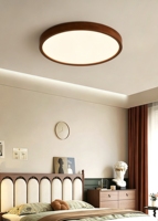 Plafonnier LED moderne de style chinois en noyer brun pour salon, chambre, bureau, salle à manger, balcon, lampe centrale