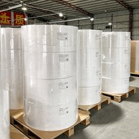 Rouleau mère d'étiquettes en papier synthétique découpées sur mesure, auto-adhésives BOPP 50µm, matière première blanche, direct usine