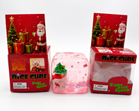 Jouet Squishy Cube de Noël à Remontée Lente, Balle Anti-Stress Douce à Presser, Jouet Sensoriel Fidget, Cadeau pour Enfants et Adultes