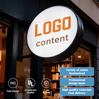 Boîte lumineuse publicitaire ronde extérieure personnalisée en usine, rotative et illuminée, en acrylique avec impression UV pour bars à café et bière
