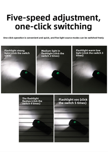 Led ngoài trời đèn pin USB lithium có thể sạc lại pin IP44 không thấm nước 180 + lumens ánh sáng ban ngày kích thước nhỏ cắm trại sử dụng - Product Image 6