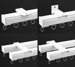 1001 alta qualità per tenda pesante da soffitto in alluminio tenda a <span class=keywords><strong>doppio</strong></span> <span class=keywords><strong>binario</strong></span> in alluminio - Product Image 5