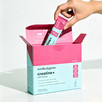 Boîte en papier recyclable avec impression couleur personnalisée à l'intérieur et à l'extérieur pour l'emballage de boissons en bande, de café et de poudre nutritionnelle