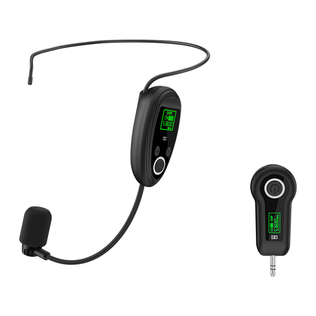 2.4G Wireless Headset Microphone System Handheld and Headworn 2 in 1 Design 50m Range Rechargeable