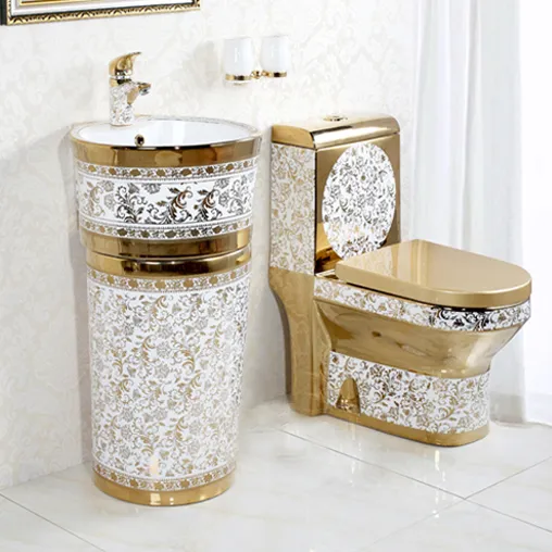 Royal design KD-03GPA vaso sanitário dourado, cerâmica de cor dourada, banheiro de cerâmica