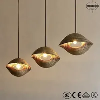 مصباح معلق من الخيزران E14 لردهات الفنادق وغرف المعيشة، إضاءة معلقة قابلة للتعديل مع خدمة التركيب