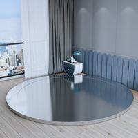 Lit double moderne en acier inoxydable 304, style italien minimaliste, diamètre 336 cm, base de lit plateforme argentée pour hôtel, chambre à coucher, appartement