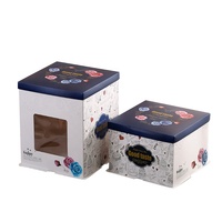 Boîte à gâteau personnalisée avec logo, boîte cadeau transparente haute qualité en papier transparent pour mariages, aliments et sushis