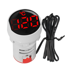 22mm Round Small Mini Light Display Thermometer Digital Temperature Meter Indicator DC 5V-48V 12V 24V -20~+120'C