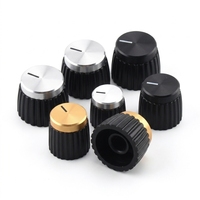 Bouton de commande rotatif en alliage d'aluminium usiné CNC avec insert en plastique, bouton de contrôle de volume personnalisé pour équipement audio