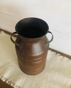 <b>Rustic</b> Iron Milk Can Vase With Handle Tabletop Decor - Product Image 2