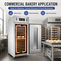 Armoire de Fermentation Professionnelle à Porte Unique avec Pulvérisation Puissante, Double Ventilateur et Circulation d'Air Chaud pour Boulangerie, 36 Plateaux