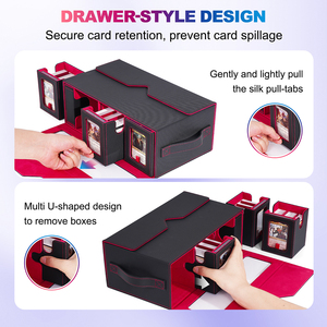 JUZI 7 en 1 Caja de Almacenamiento de Cartas de Cuero con Carga Lateral y Soporte Magnético de 35 Puntos, Caja Personalizada para Mazos TCG Pokémon Yugioh - Product Image 2
