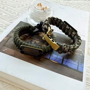 2025 venta al por mayor Popular trenzado hecho a mano Paracord pulsera logotipo personalizado Pulseras de Moda brazaletes <span class=keywords><strong>para</strong></span> <span class=keywords><strong>hombres</strong></span> y mujeres - Product Image 2
